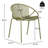 Patio Dining Chairs Stackable Chairs With Breathable Design Modern Simple Art Style (Set Of 2),Metal Legs+Plastic Backrest,Green-912249241