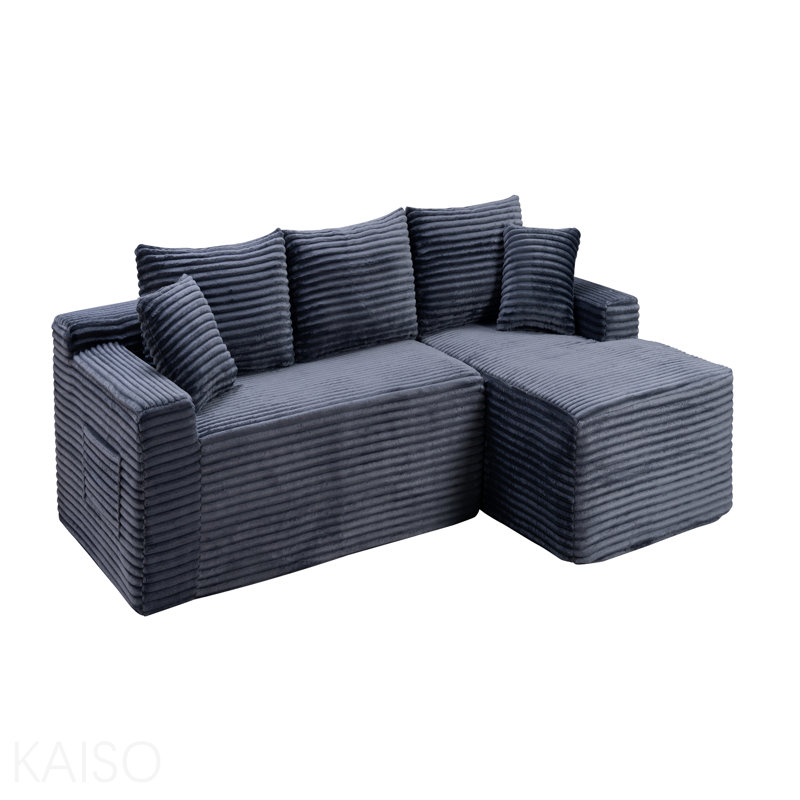 Canapé modulaire 106,3 po Cloud, Gris, Orienté vers la gauche