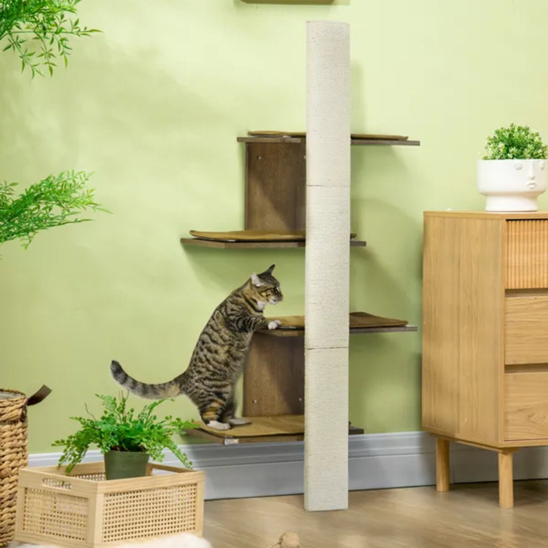 Condos et arbres à chat modernes avec jute beige, conception murale