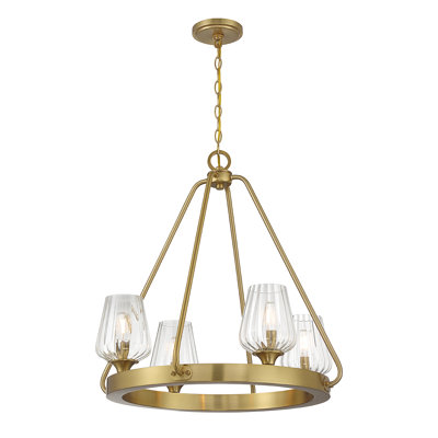 Norborne 8 - Light Shaded Wagon Wheel Chandelier -  Gracie Oaks, A383E216603C4095A7951CDDA2DA2F8C