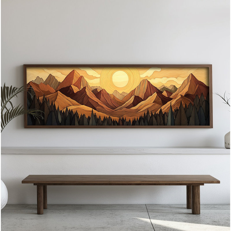 Elegant Decorative Framed MDF Painting, 15.7 x 47.2 x 0.1 inches | 100% MDF with 3 mm Thickness, 100% Pine Wood Frame | UV Printed Artwork for Home Decor, Living Room, Office, Modern Aesthetic