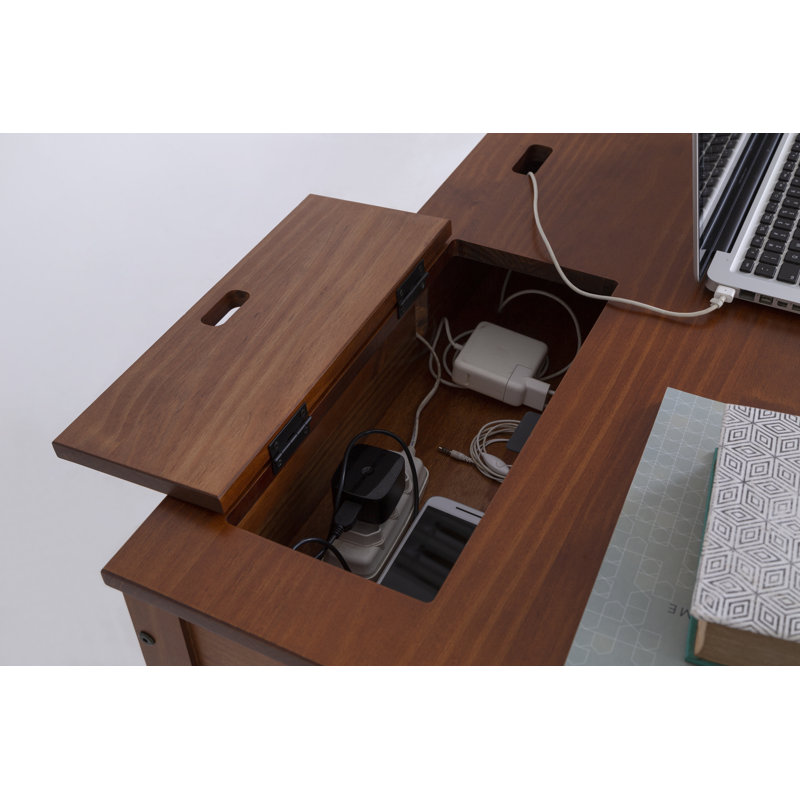 Pharr Solid Wood Writing Desk, Honey