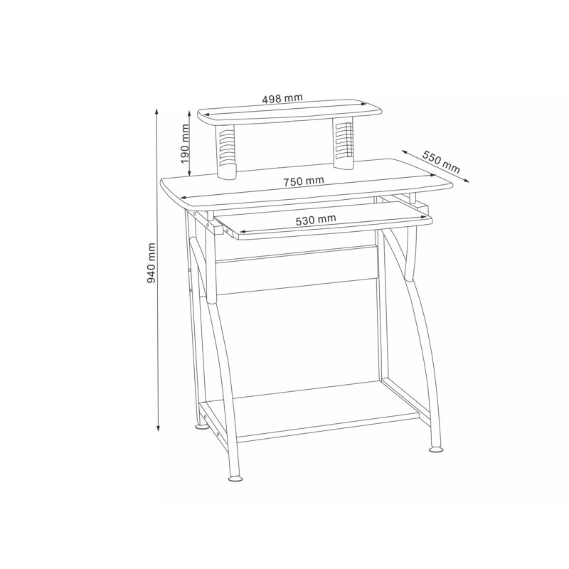 Metal Base Computer Desk