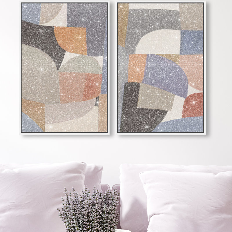 Muted Prelude Set Set by Oliver Gal, 74"H x 50"W, White Floater Frame