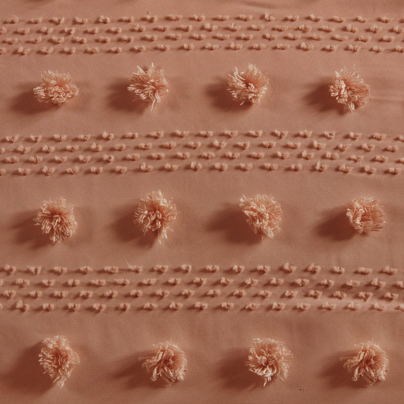 Rust Full Down Alternative Microfiber Comforter Set with Pom Poms