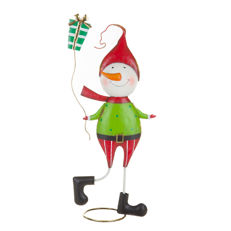 Décoration pour sommet de sapin rouge en forme de bonhomme de neige
