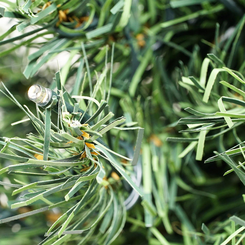 Arbre de Noël artificiel pin vert 18 po deux tons avec lumières DEL claires