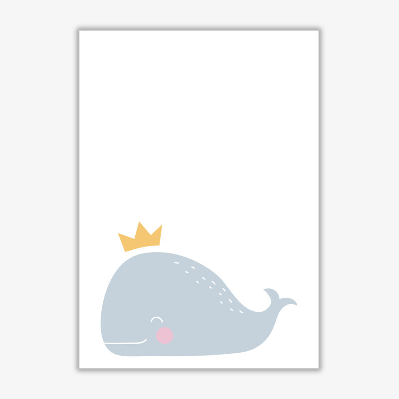 Whale With Crown - Print, No Frame, 30 cm H x 21 cm W x 1 cm D