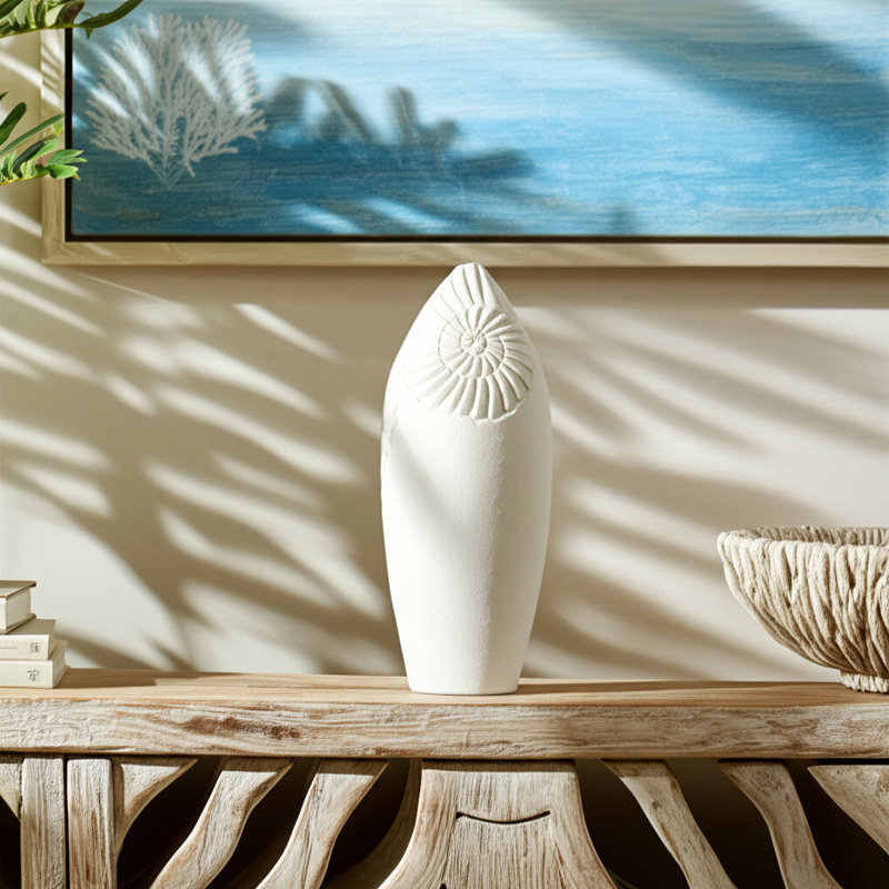 Kelleher Small Shell Vase, 21" H x 8" W x 8" D