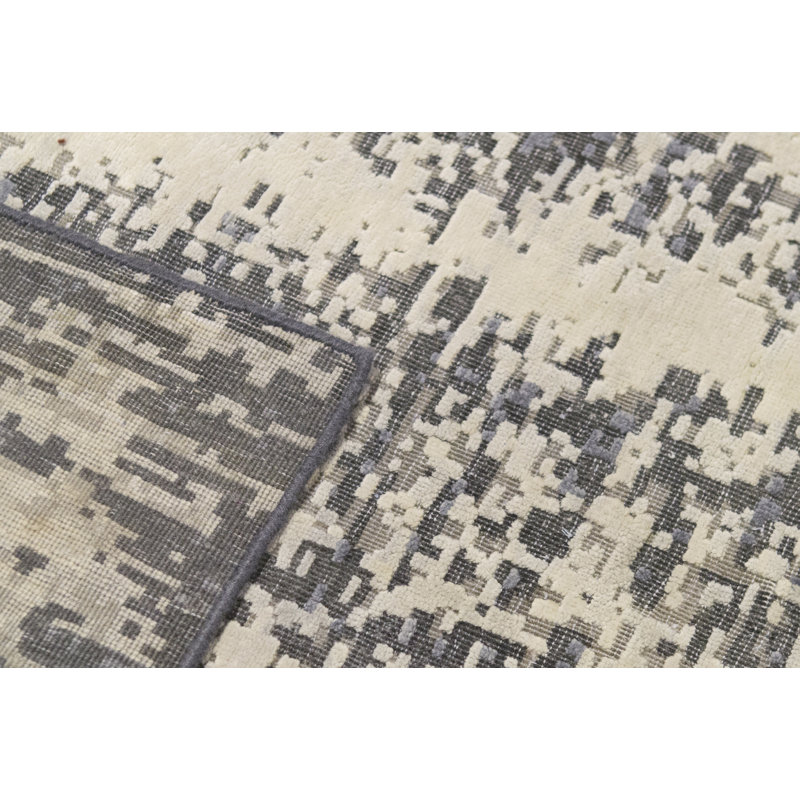 Tapis gris de haute qualité noué à la main
