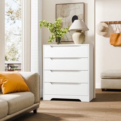 Masia 4 Drawer 27" W Bedroom Dresser, Closet Dresser with Recessed Handles for Bedroom