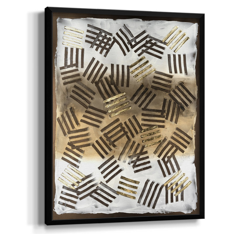 Minco Raffia Palm II, reproduction d'art sur toile, H 37,5 po x l 27,5 po x P 1 po, Toile encadrée noire, Pas de tapis
