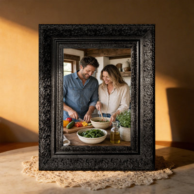 Black 3 PCS Cozy Picture Frame for 5" x 7" Photos and Shelf Decor