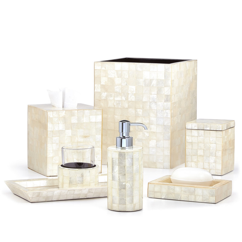 Capiz Tissue Box Cover, Ivory