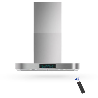 Velivi 30" 900 Cubic Feet Per Minute Convertible Wall Mount Range Hood with Mesh Filter and Light Included