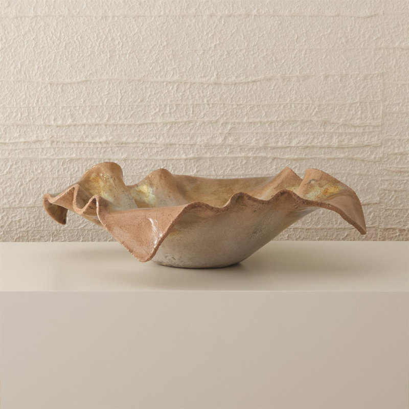 Folded Ripple Bowl-Raku