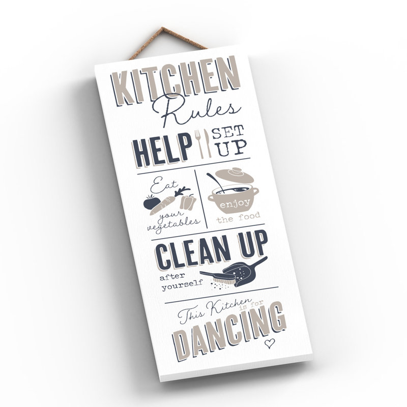 Vivid Squid Wholesale Kitchen Rules - No Frame Print on Wood