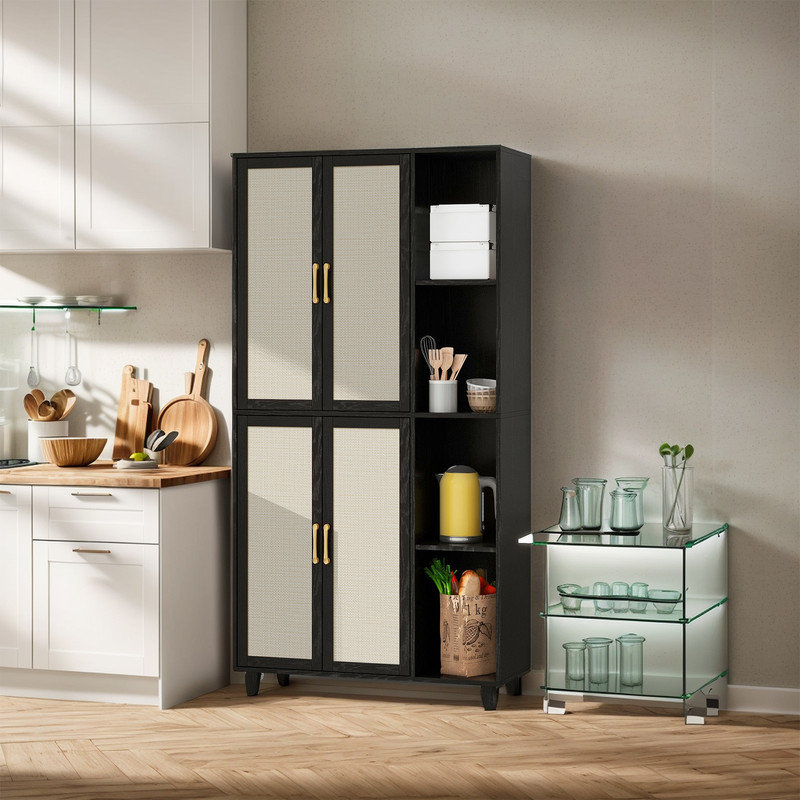 Armoire de rangement simple (H 70,87 po x l 36,22 po x P 15,55 po), Noir / blanc