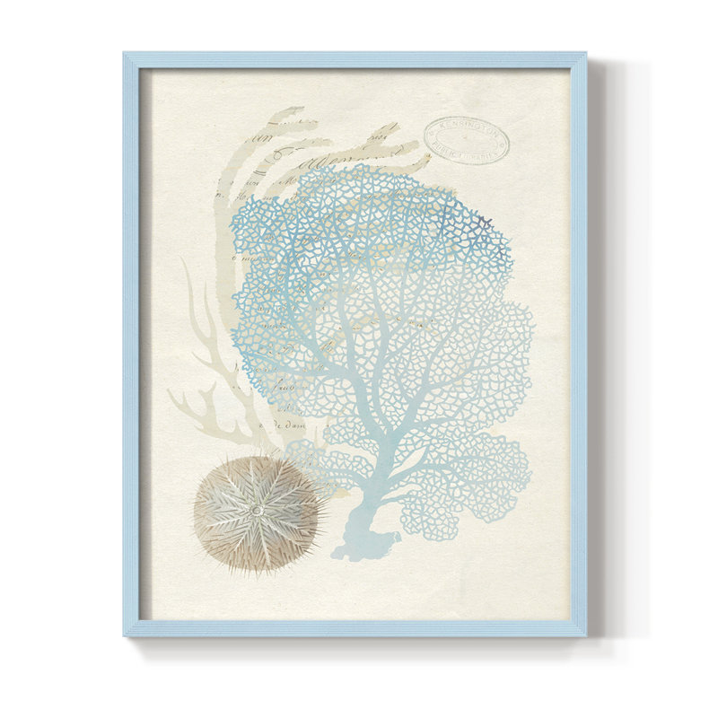 «Quiet Coral II», reproduction encadrée - bois massif, H 21 po x l 17 po, Bleu