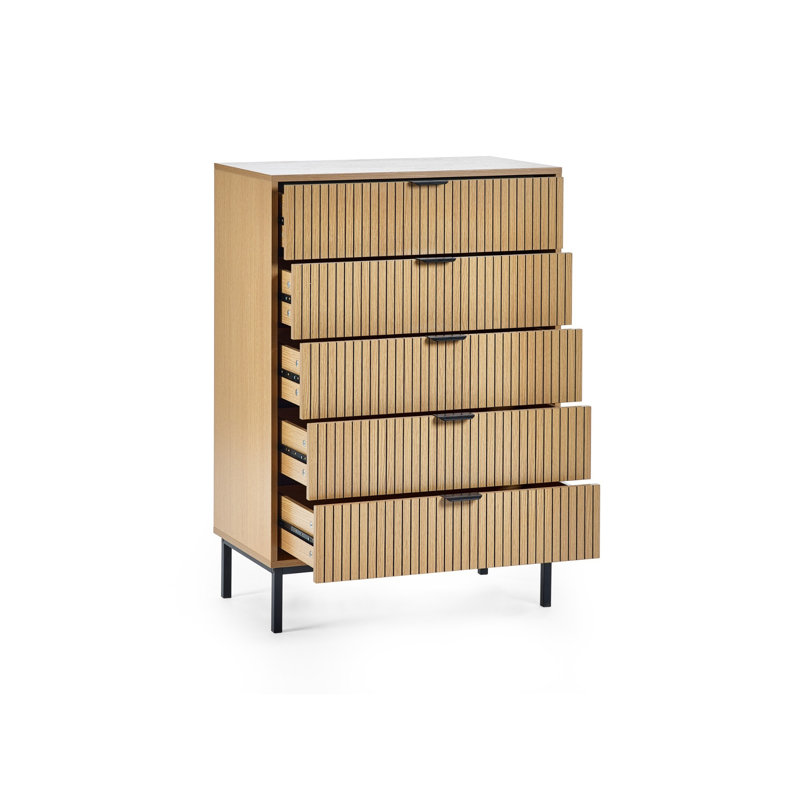 Basanti 72 cm W Chest of 5 Drawers