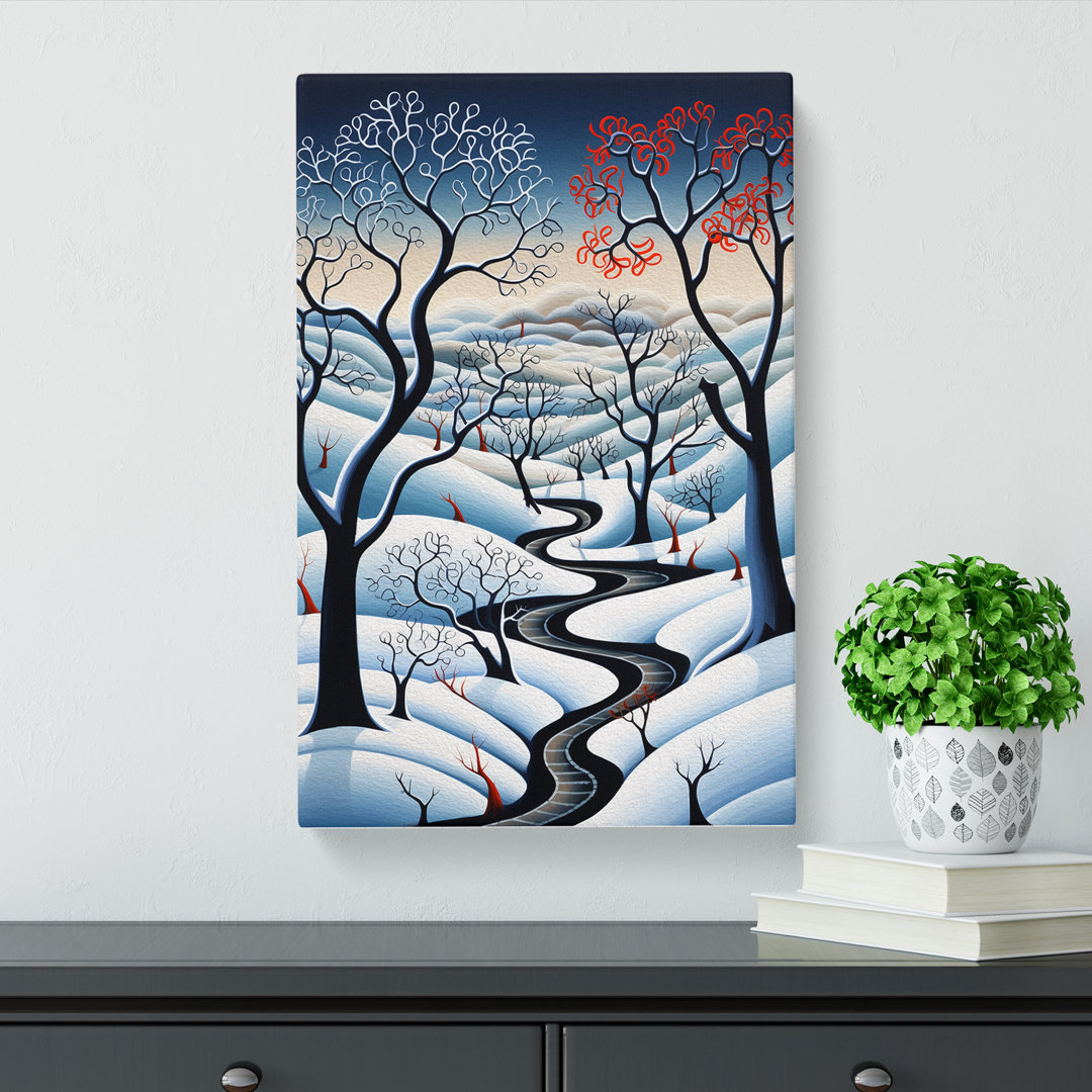 Winter Landscape Orphism - Wrapped Canvas