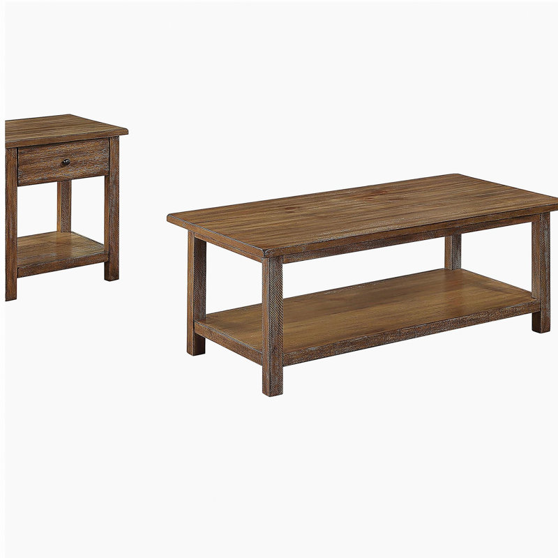Ensemble de tables basses et 1 table de bout Castleton Brown 2 pièces, Brun