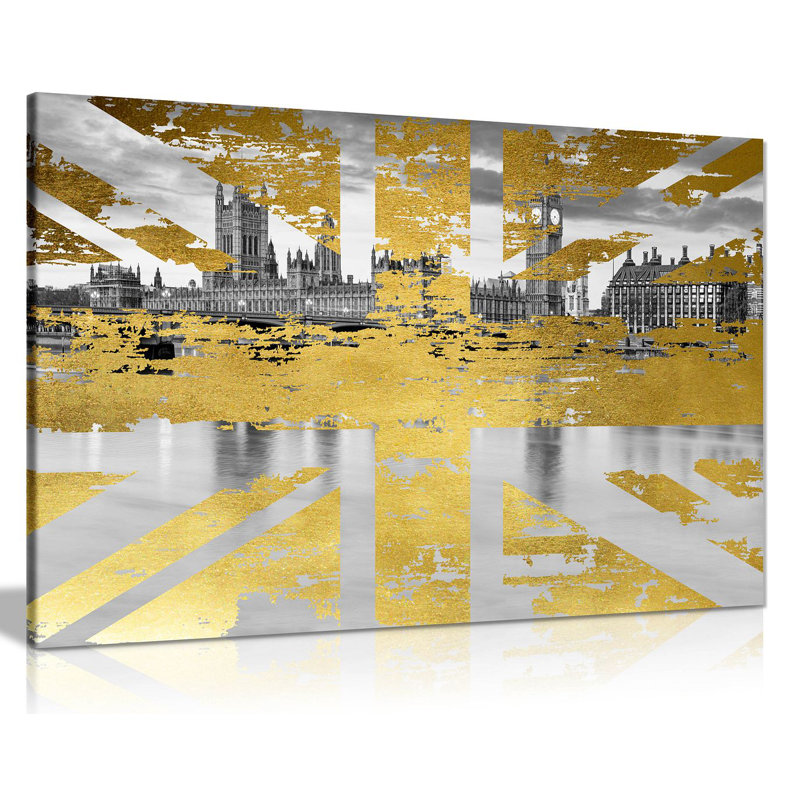 Union Jack London - Wrapped Canvas Print, 20cm H x 31cm W