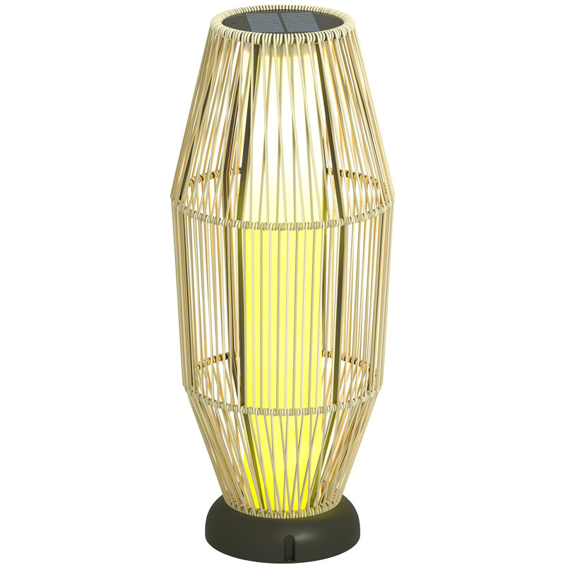 Solar Powered Integrated LED Metal Rattan Lamp
