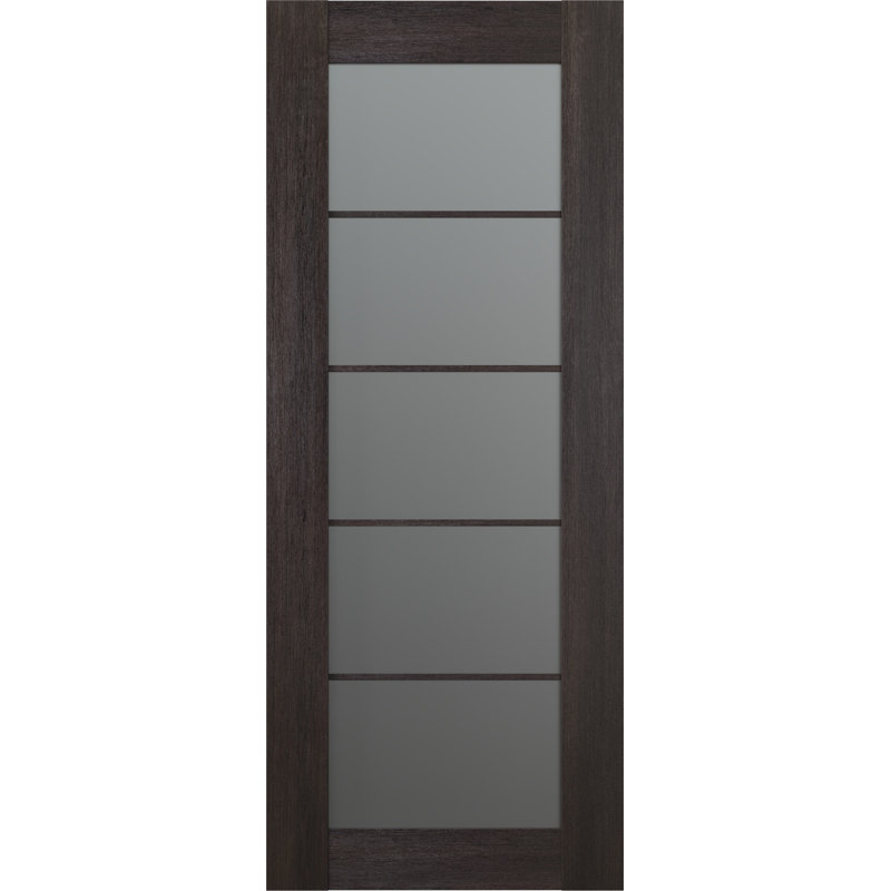 Panneau de porte standard préfini en bois manufacturé et vitré Avon 5 Lite, 27,75 po x 79,38 po, Chêne Veralinga