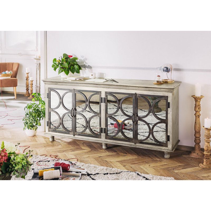 183cm Solid Wood Sideboard, Grey