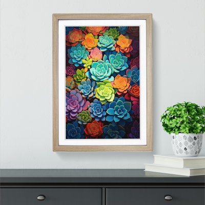 Succulent Modern - Single Picture Frame Print on Wood