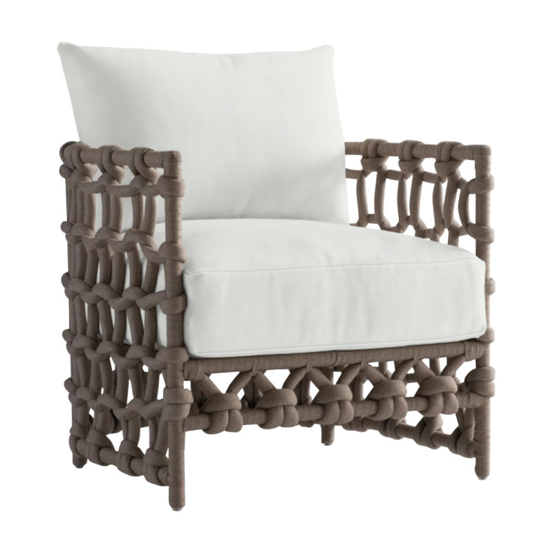Nodi Patio Chair with Cushions, White Vinyl 6503-000