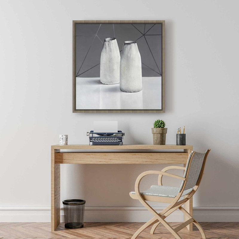 Vases Framed Canvas - White - Object Kitchen Home Decor Art