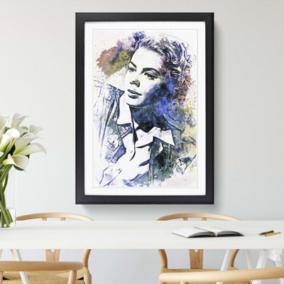 Ingrid Bergman in Abstract - Framed Print