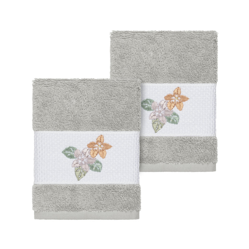 Débarbouillette en coton Caroline Caroline, Gris clair