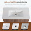 Meuble-lavabo mural avec lavabo, portes à fermeture douce, rangement peu encombrant-126671635