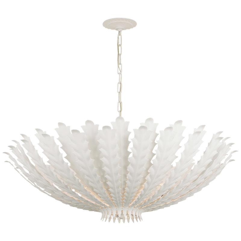 Hampton 6 - Light Chandelier, Plaster White, 14" H x 36" W x 36" D
