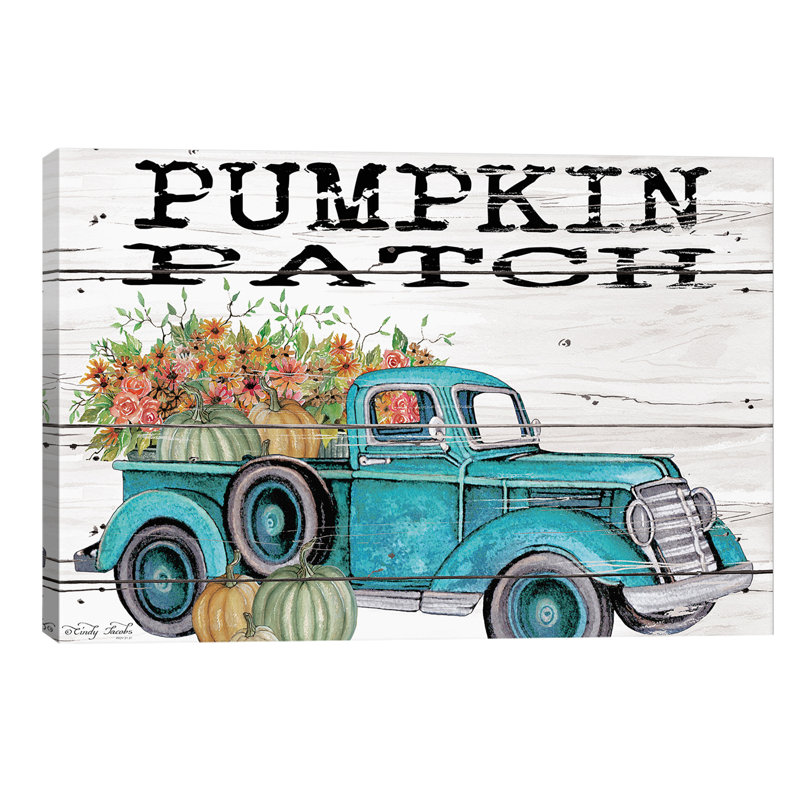 Pumpkin Patch Truck - Print on Canvas, 101.6 cm H x 66.04 cm W x 1.91 cm D, Wrapped Canvas