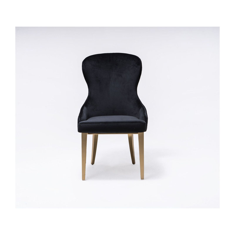 Chaise d'appoint en velours Darihanna, Noir
