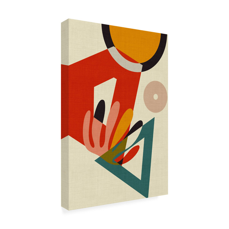 Rouleau bolichien Mid-Century 2 sur toile, H 24 po x l 16 po x P 2 po