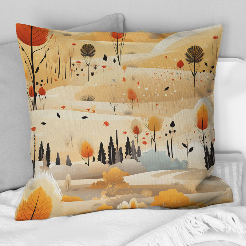Coussin décoratif à motif floral bohème beige II, H 16 po x l 16 po