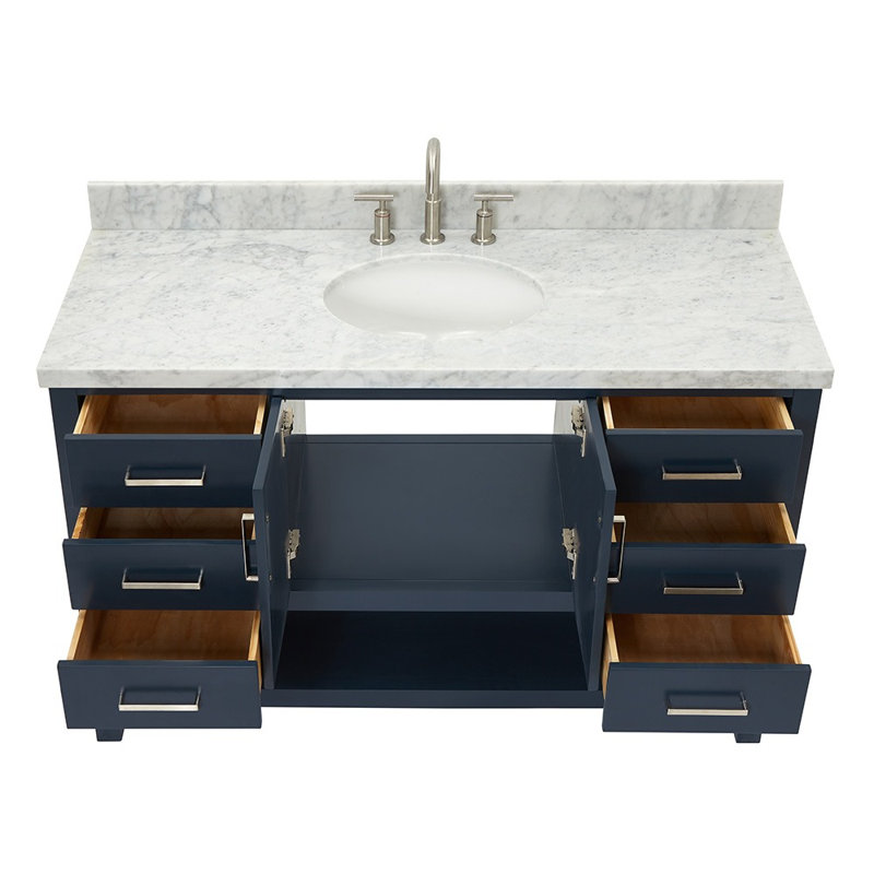 Ensemble de meuble-lavabo simple 55 po Magnolia, Bleu minuit