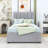 Twin Hydraulic Storage Linen Upholstered Platform Bed-1300770604