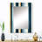 Kennardi Blue And White Classic Pinstripe Pattern - striped  Large Mirror, Modern Unique Wall Mirror Decor, Printed Metal Art-1603841551