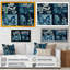 Fleurs sauvages rétro dans les tons de bleu - reproduction sur toile-87372557-87372561