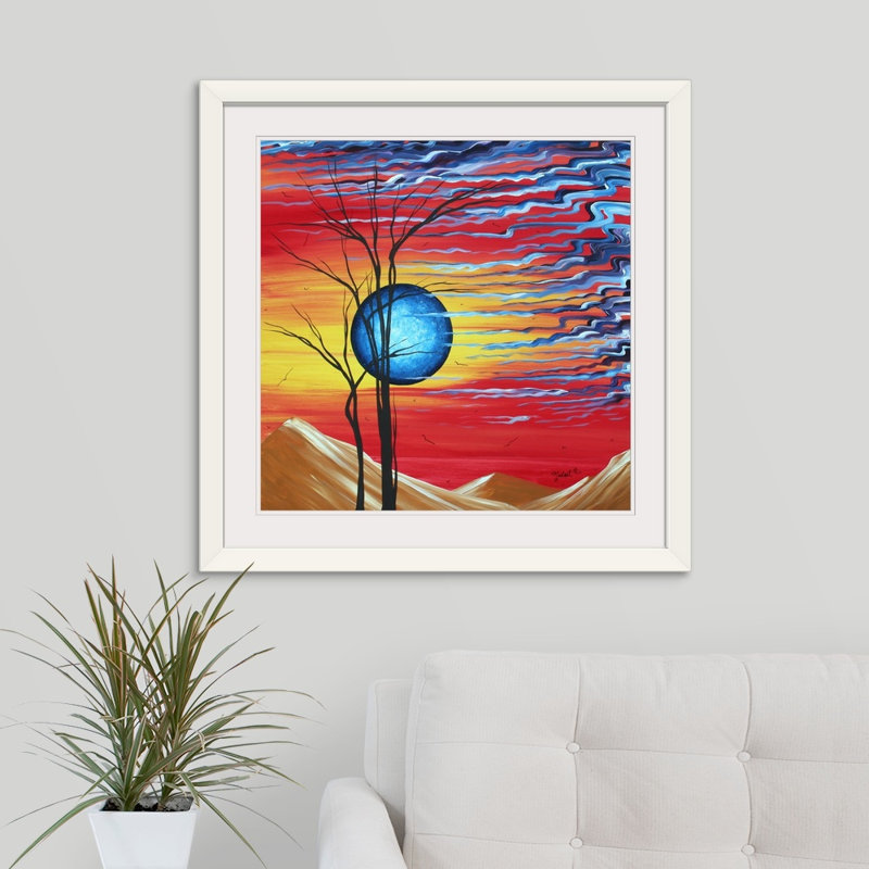 « désert rêves » par megan duncanson, reproduction d’art, H 28 x l 28 po x P 1 po, Cadre blanc