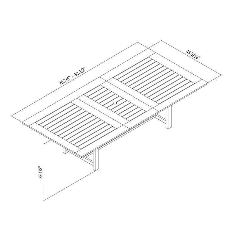 Ensemble de salle à manger d'extérieur d'extérieur en bois Kincha FSC 7Pc FSC, Vert, 6