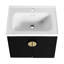 Meuble-lavabo mural avec lavabo en céramique, 24 po, châtaignier noir, style moderne, rangement à 2 portes, poignée en métal robuste pour petit lavabo de 24 po, connaissance en châtaignier, vaste choix de rangement pour