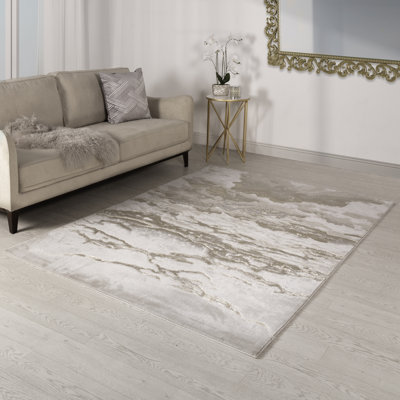 Aurora AU17 Linea Metallic Beige Area Rug
