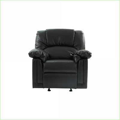 Fauteuil inclinable, fauteuil oscillant en cuir reconstitué noir | Contemporain | Fauteuils inclinables
